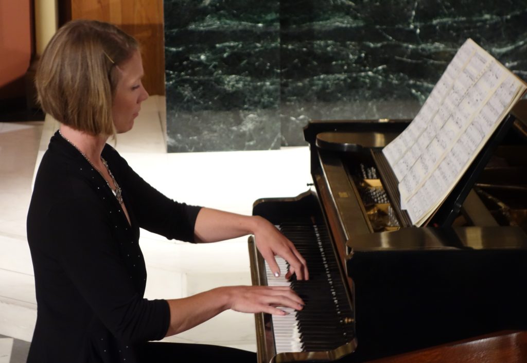 Pianist Marianne Parker in performance