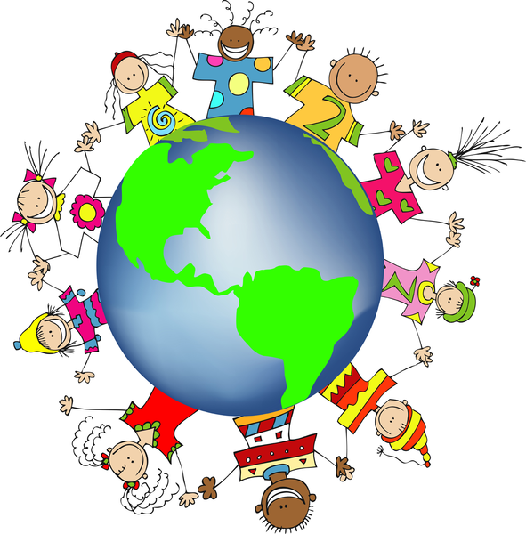 kids holding hands around the world